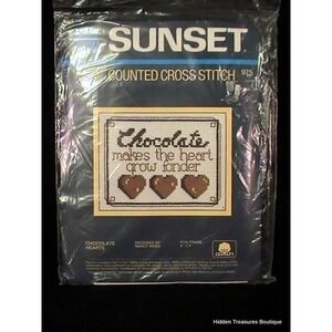 Sunset "Chocolate Hearts" Counted Cross Stitch Kit #975 Sealed
